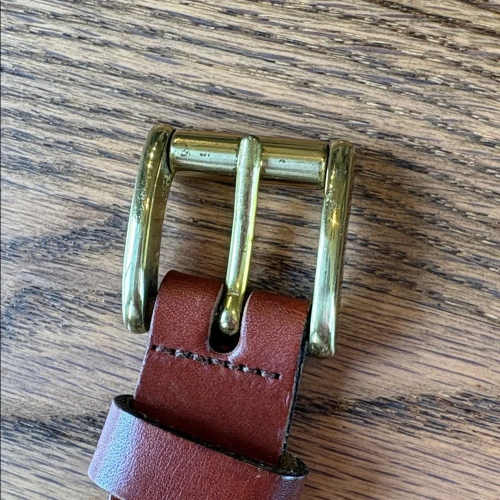 Leather Man sz 42 hand made leather and cloth belt with solid brass buckle